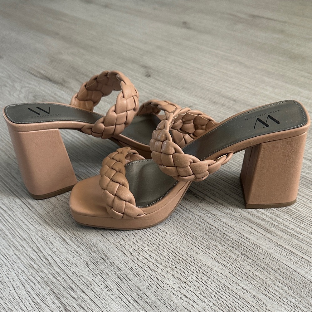 Worthington Elegant Tan Braided Heels Size 7